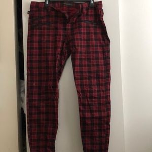 Red plaid rock republic pants